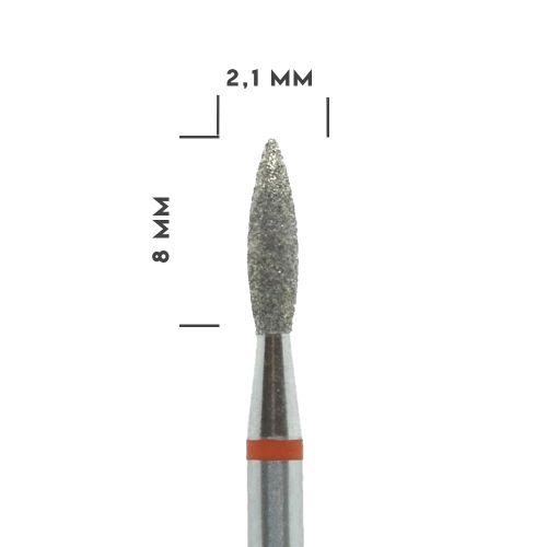 Płomyk czerwony delikatny frez do skórek paznokci manicure pedicure 8 x 2,1 mm  (4).png